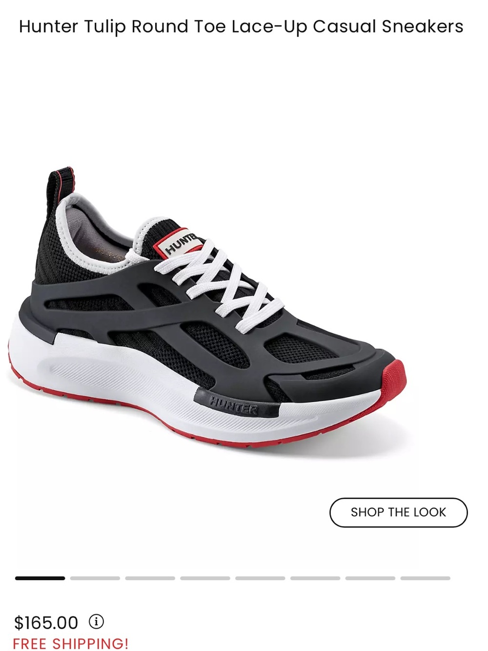 Hunter Tulip Round Toe Lace-Up Casual Sneakers